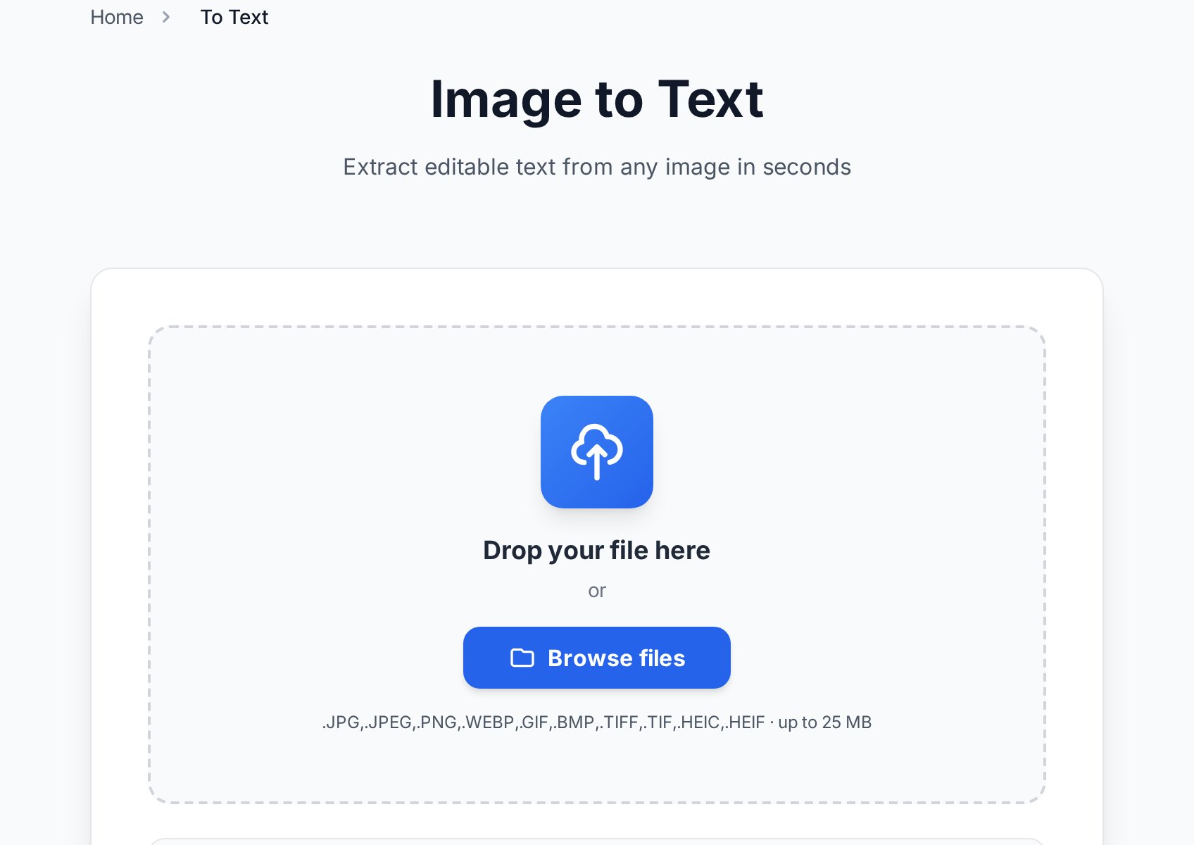 Convertica OCR tool एक scanned image को text में बदलते हुए
