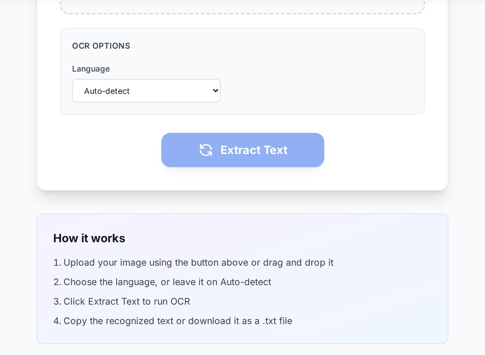 OCR से किसी image से text extract करने के options