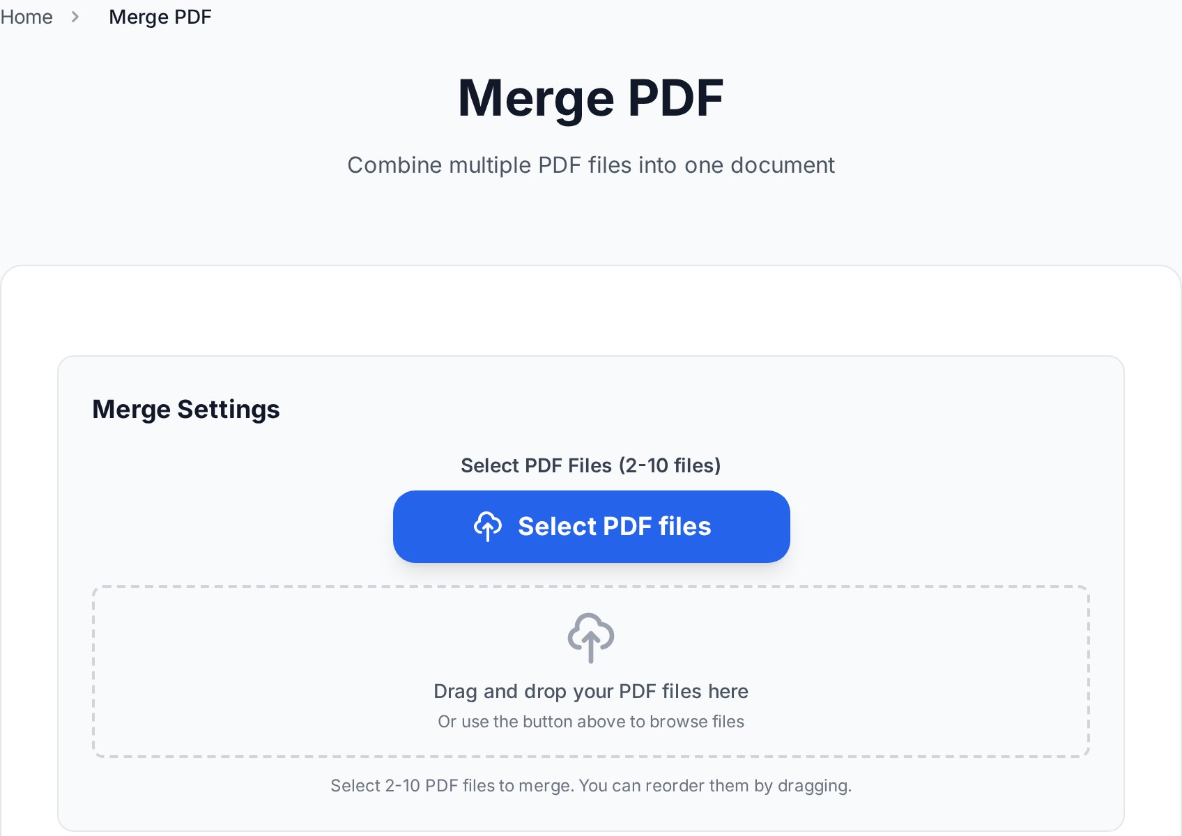 Convertica merge tool जो multiple invoice PDFs को एक file में combine कर रहा है