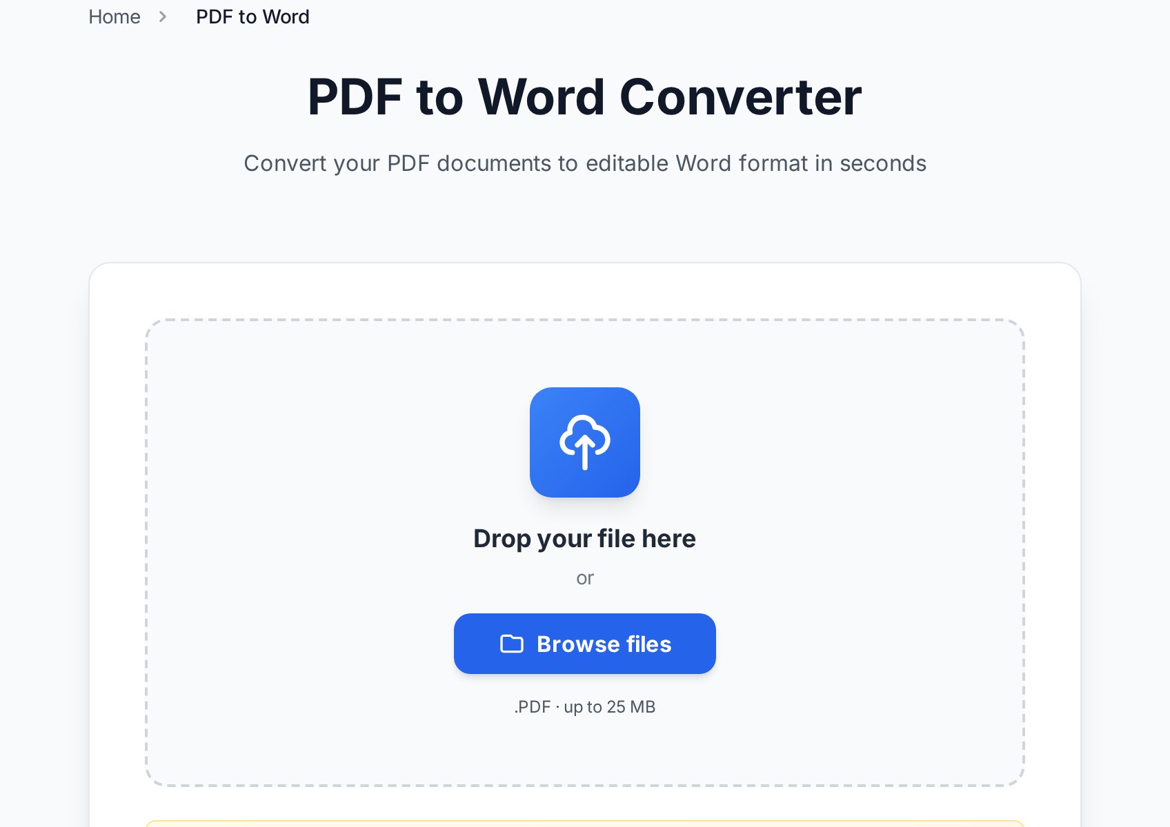 Editable documents के लिए Convertica PDF to Word converter