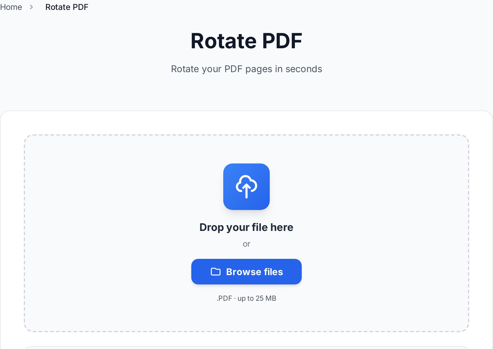 Convertica rotate PDF tool thumbnail grid और rotation direction controls के साथ