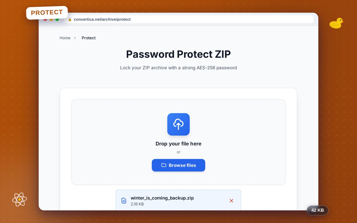 Password Protect ZIP — interface screenshot