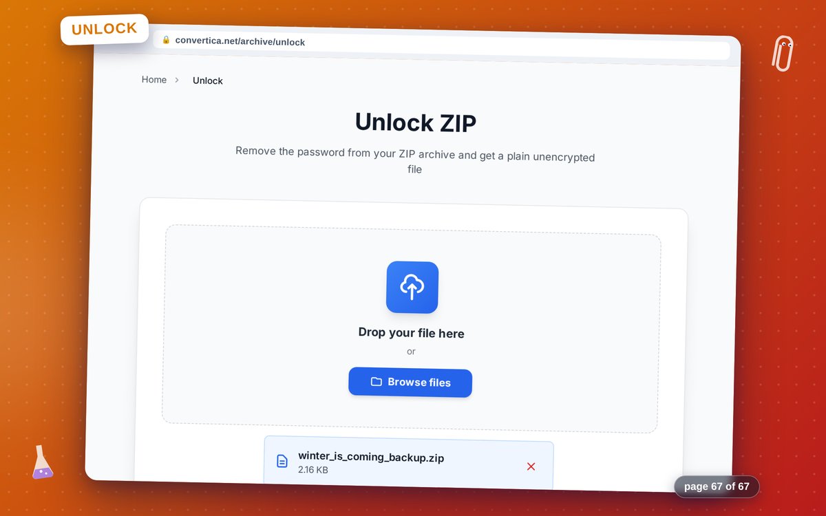 Unlock ZIP — interface screenshot