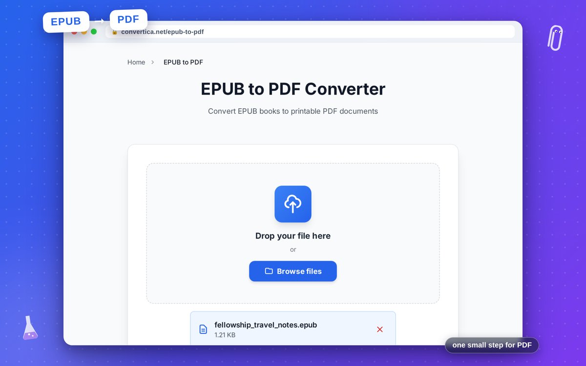EPUB to PDF Converter — interface screenshot