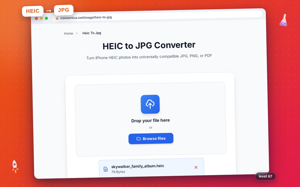 HEIC to JPG Converter — interface screenshot