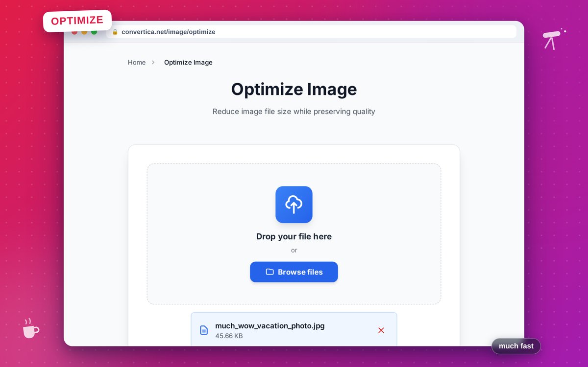 Optimize Image — interface screenshot