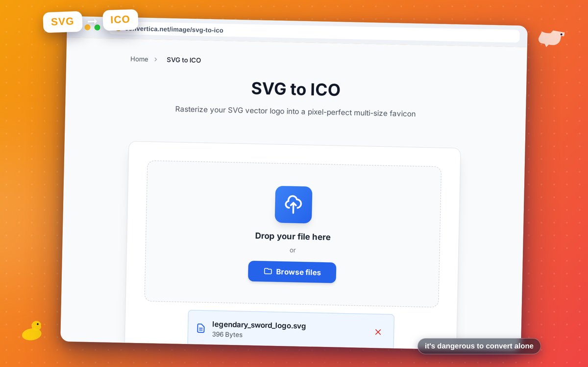 SVG to ICO — interface screenshot