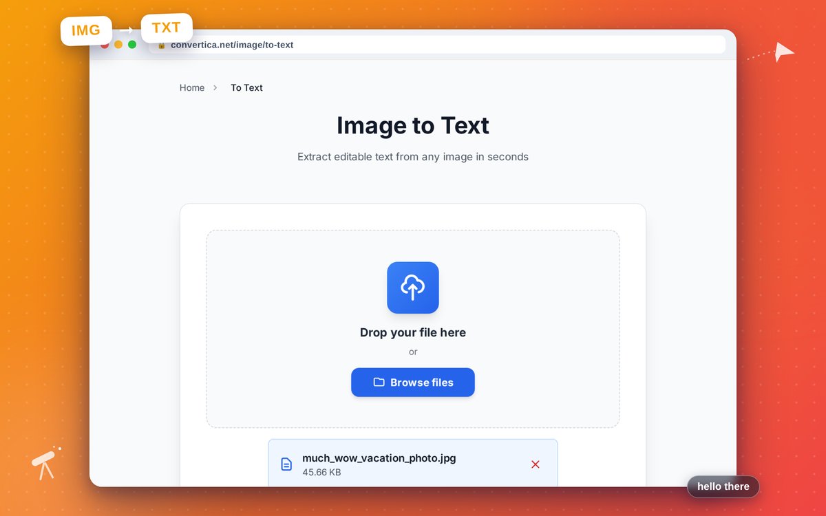 Image to Text — interface screenshot