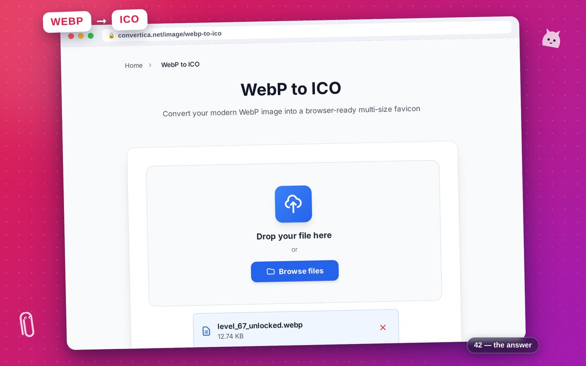 WebP to ICO — interface screenshot