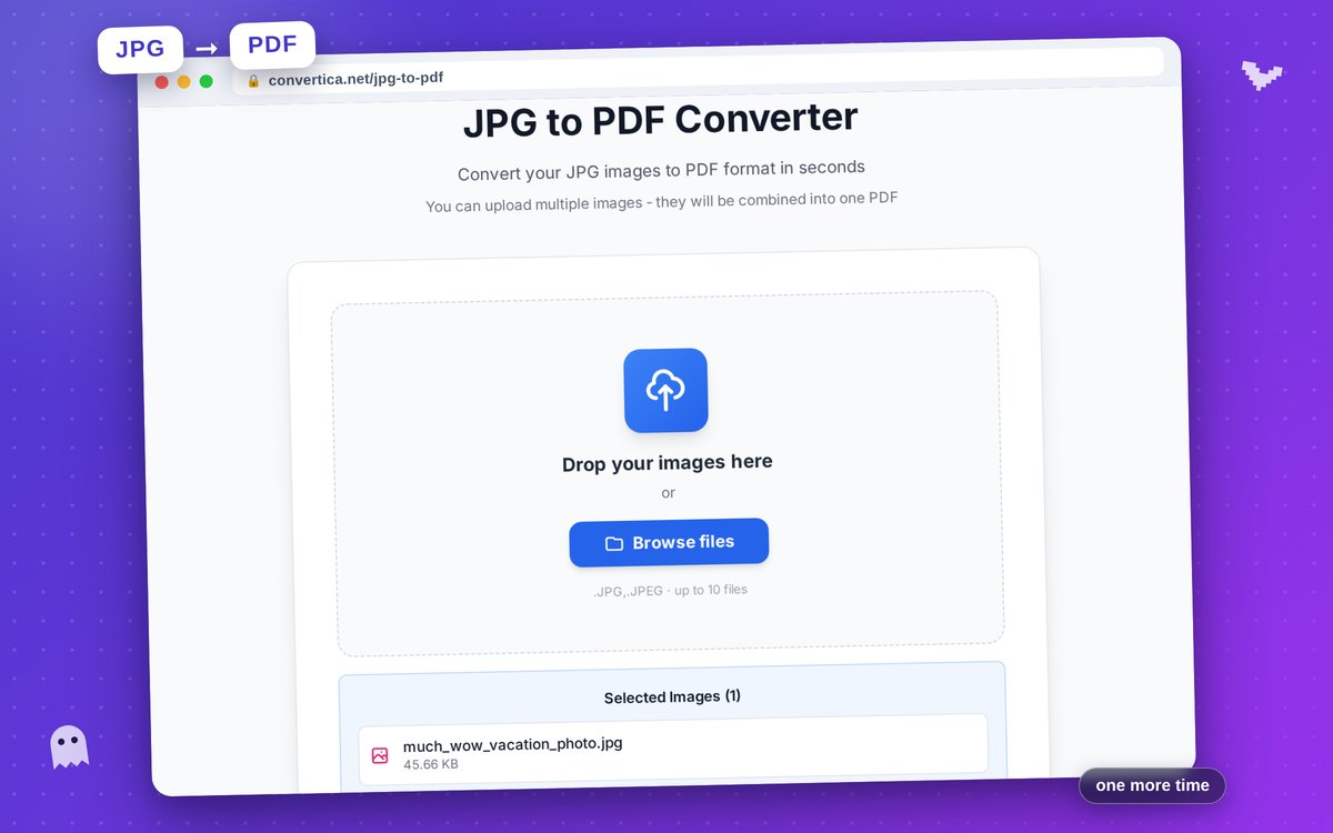JPG to PDF Converter — interface screenshot