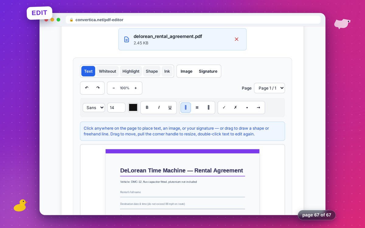 Free Online PDF Editor — interface screenshot