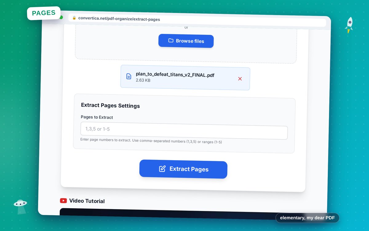 Extract Pages — interface screenshot