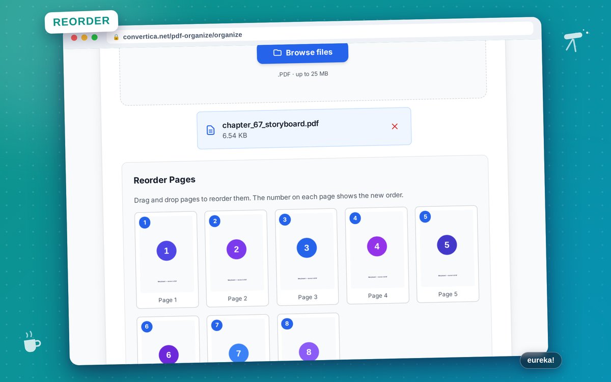 Organize PDF — interface screenshot