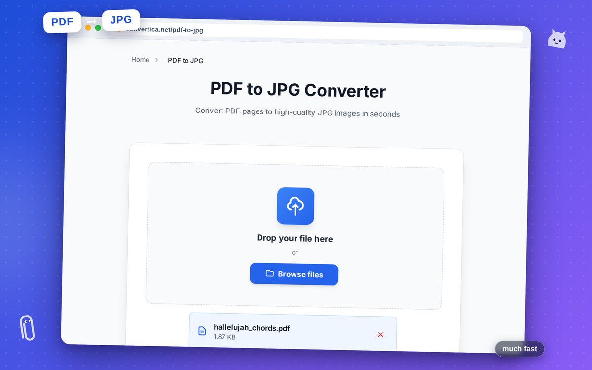 Convertidor de PDF a JPG — captura de pantalla de la interfaz