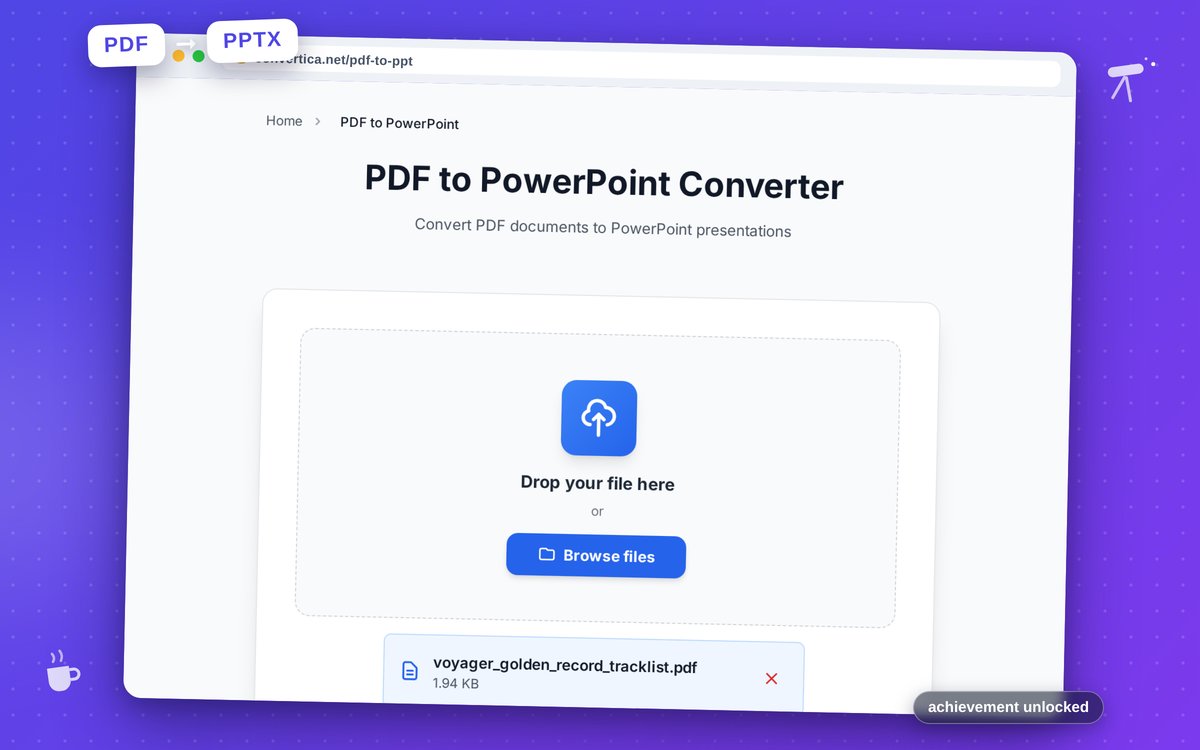 PDF to PowerPoint Converter — interface screenshot